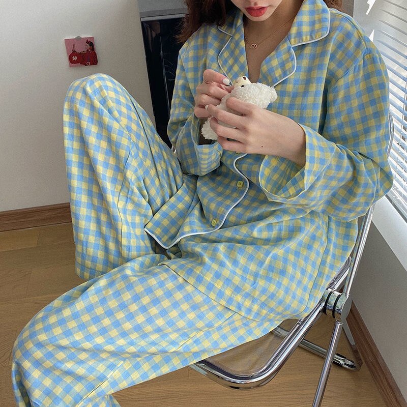 Purple Grid Girls Pajamas Set Purple Grid Girls Pajamas Set