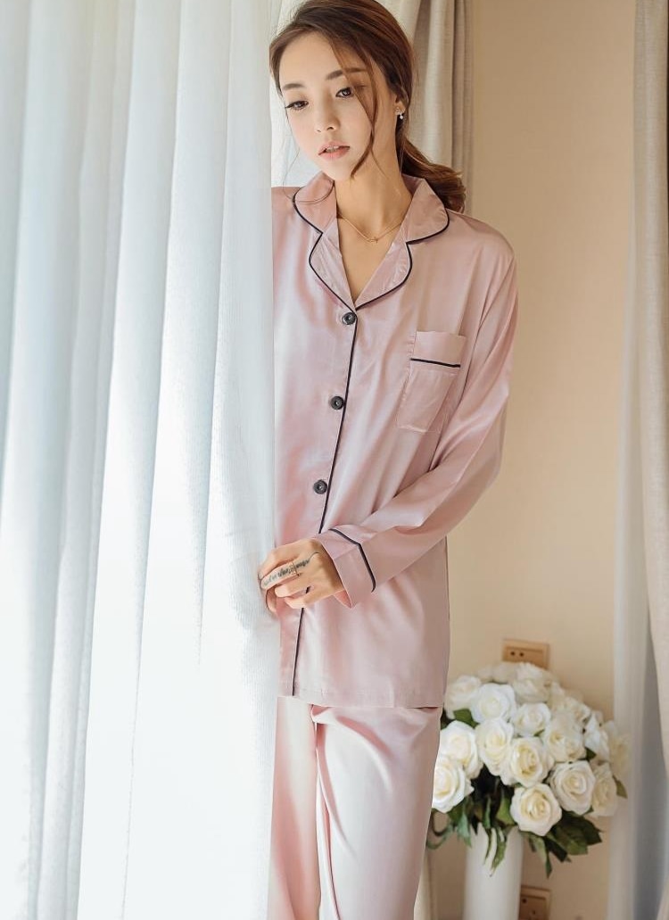 Womens Silk Satin Pajamas Set