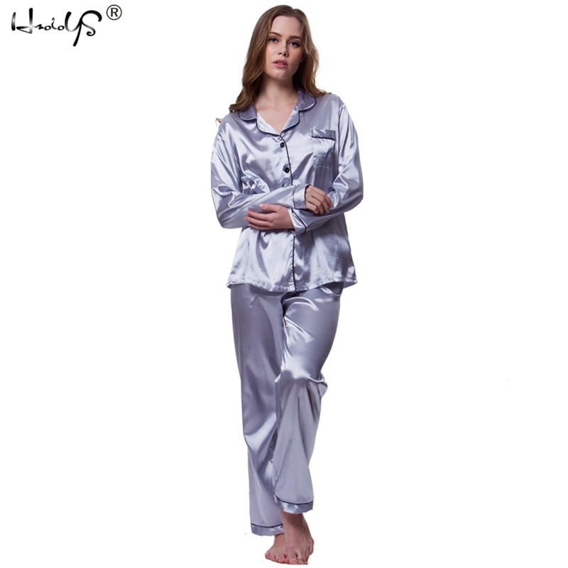 Womens Silk Satin Pajamas Set