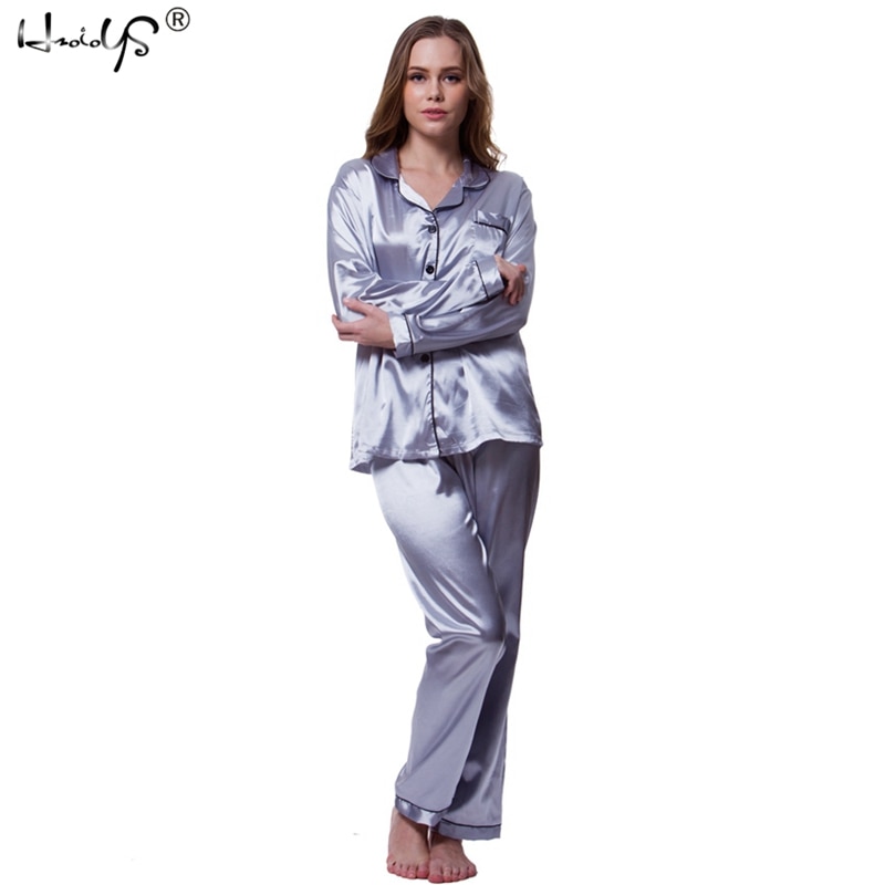 Womens Silk Satin Pajamas Set