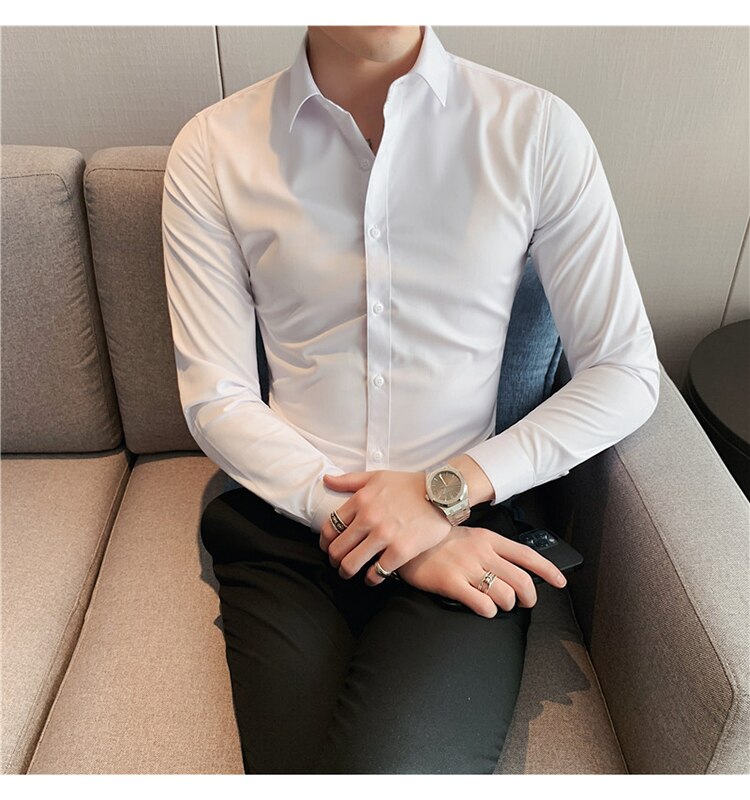 British Style Long Sleeve Shirt Men Clothing Fashion 2023 Spring Business Formal Wear Chemise Homme Slim Fit Camisa Masculina British Style Long Sleeve Shirt Men Clothing Fashion 2023 Spring Business Formal Wear Chemise Homme Slim Fit Camisa Masculina
