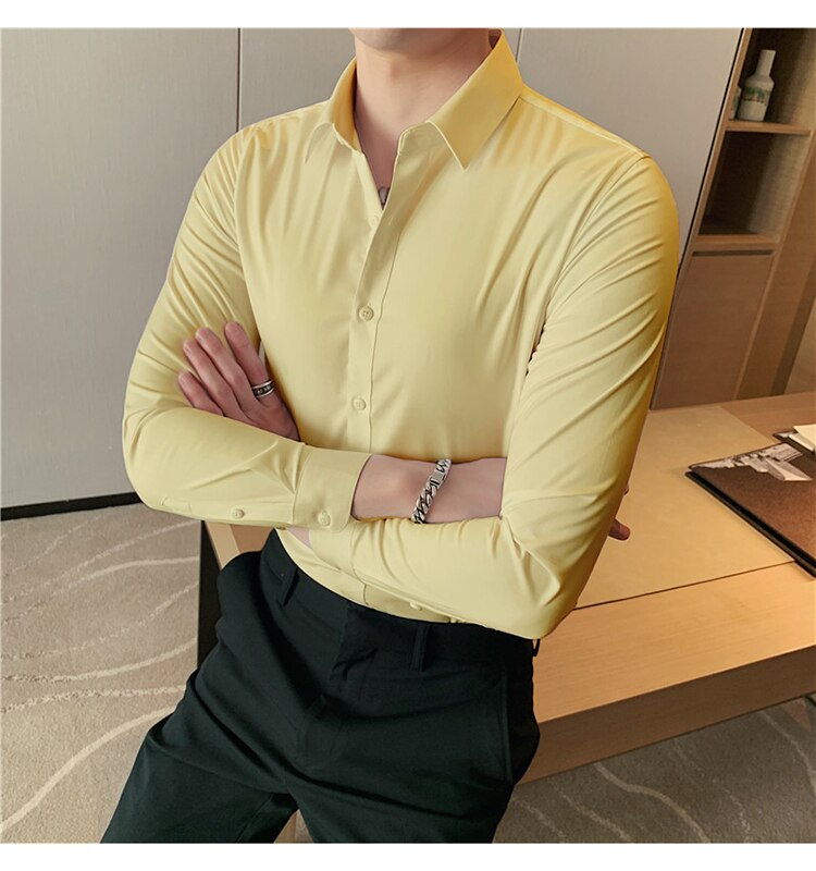 British Style Long Sleeve Shirt Men Clothing Fashion 2023 Spring Business Formal Wear Chemise Homme Slim Fit Camisa Masculina British Style Long Sleeve Shirt Men Clothing Fashion 2023 Spring Business Formal Wear Chemise Homme Slim Fit Camisa Masculina
