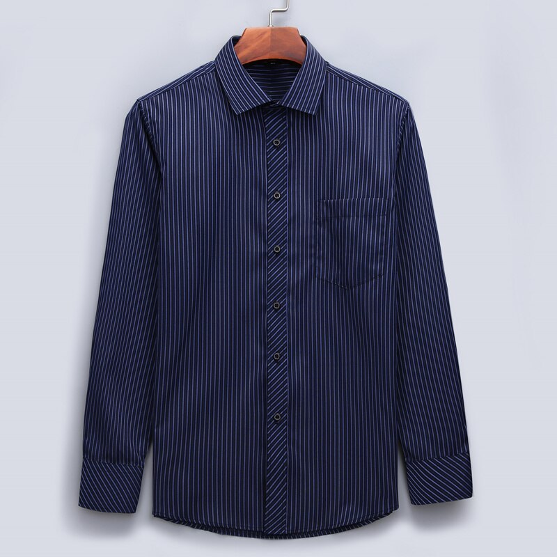 Plus Large Size 8XL 7XL 6XL 5XL 4XL Slim Fit Mens Business Casual Long Sleeved Shirt Classic Striped Male Social Dress Shirts Plus Large Size 8XL 7XL 6XL 5XL 4XL Slim Fit Mens Business Casual Long Sleeved Shirt Classic Striped Male Social Dress Shirts
