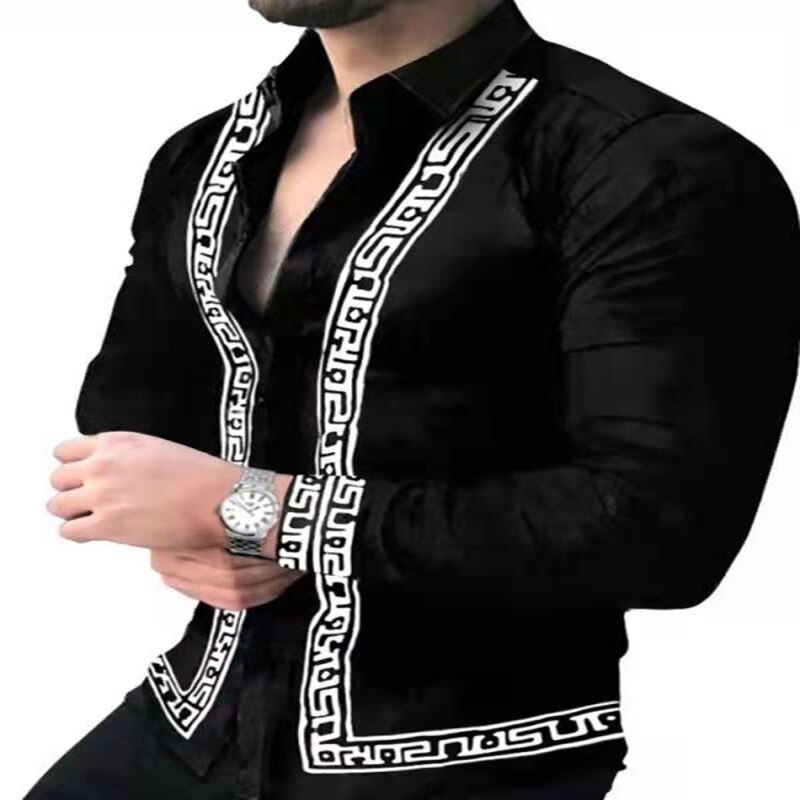 2022 New Men Long Sleeve Print Shirts for Mens Social Luxury Man Designer Clothes Hawaiian Fashionable Elegant Classic Fashion 2022 New Men Long Sleeve Print Shirts for Mens Social Luxury Man Designer Clothes Hawaiian Fashionable Elegant Classic Fashion