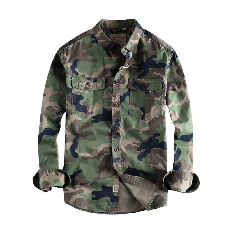 Men Camouflage Cargo Shirts High Quality Durable Outdoor Hiking Sport Daily Military Style Casual Youth Pocket Breasted Camicia Men Camouflage Cargo Shirts High Quality Durable Outdoor Hiking Sport Daily Military Style Casual Youth Pocket Breasted Camicia