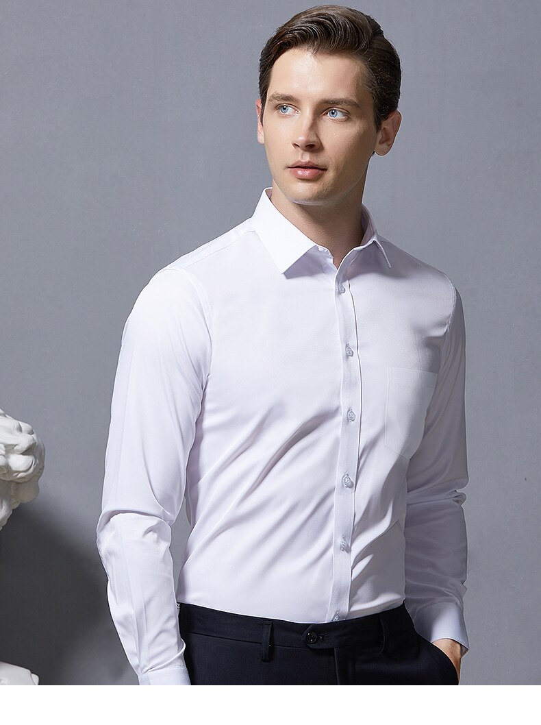 New Stretch Anti-Wrinkle Cotton Men's Shirts Long Sleeve Dress Shirts For Men Slim Fit Camisa Social Business Blouse White Shirt New Stretch Anti-Wrinkle Cotton Men's Shirts Long Sleeve Dress Shirts For Men Slim Fit Camisa Social Business Blouse White Shirt