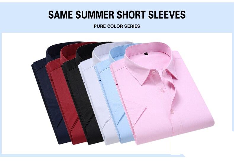 Plus Size 5XL 6XL 7XL Men Solid Color Business Shirt Fashion Casual Slim White Long Sleeve Shirt Male Brand Clothes